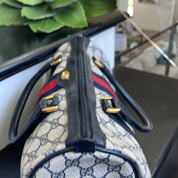 Gucci Vintage Monogram Boston Bag with Web Stripe - Picture 8 of 16